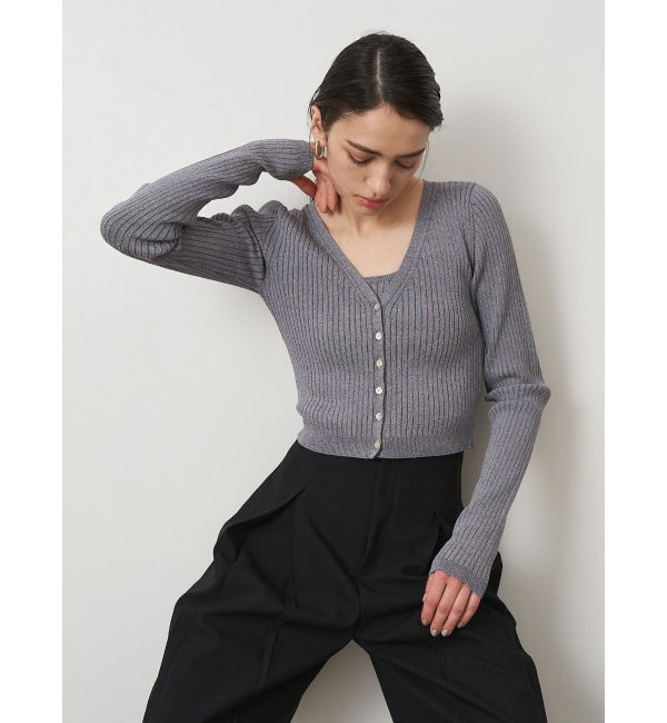 ELENDEEK「TANK SET COMPACT CD」|カーディガン|グレー