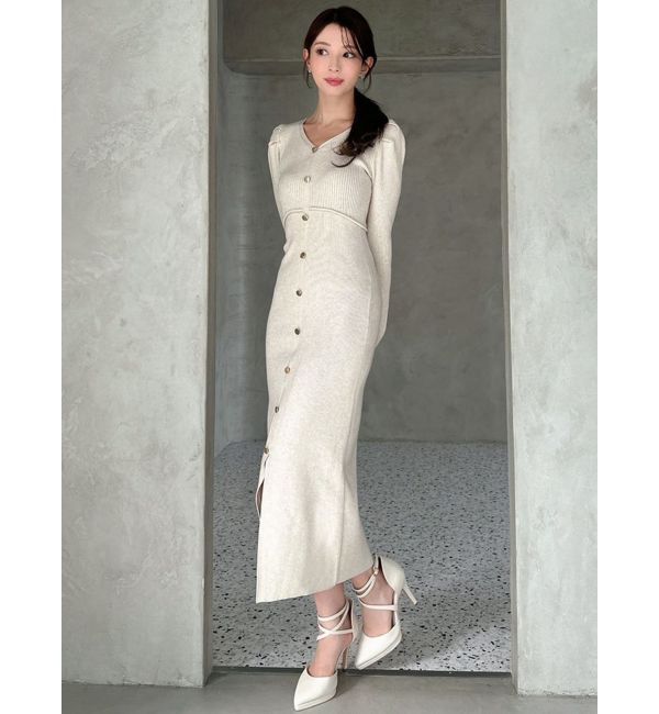RESEXXY「ゴールドボタンタイトニットワンピース」|ワンピース|