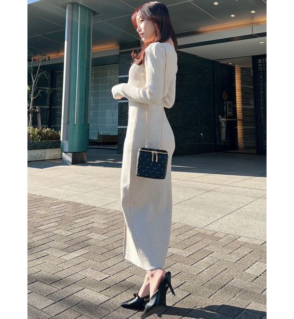 RESEXXY「ゴールドボタンタイトニットワンピース」|ワンピース|