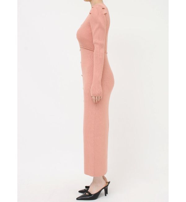 RESEXXY「ゴールドボタンタイトニットワンピース」|ワンピース|