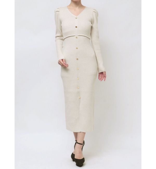 RESEXXY「ゴールドボタンタイトニットワンピース」|ワンピース|