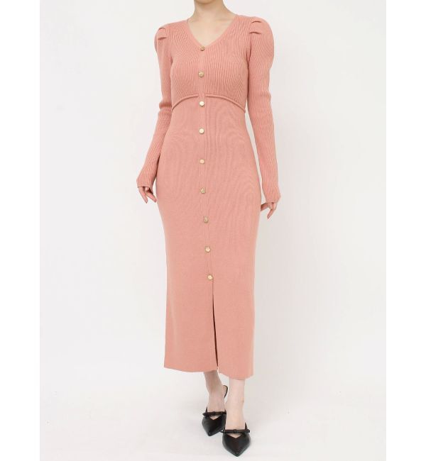 RESEXXY「ゴールドボタンタイトニットワンピース」|ワンピース|