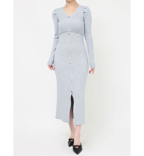 RESEXXY「ゴールドボタンタイトニットワンピース」|ワンピース|