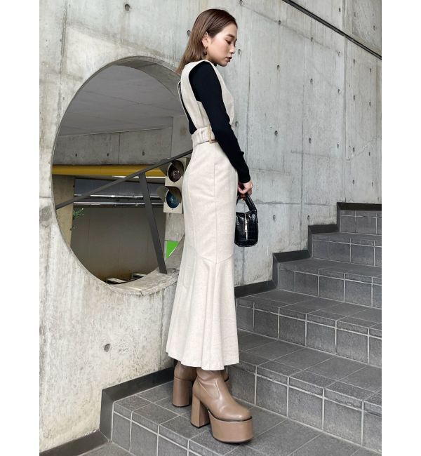 MURUA「サイドベルトジャンパースカート」|ジャンパースカート|