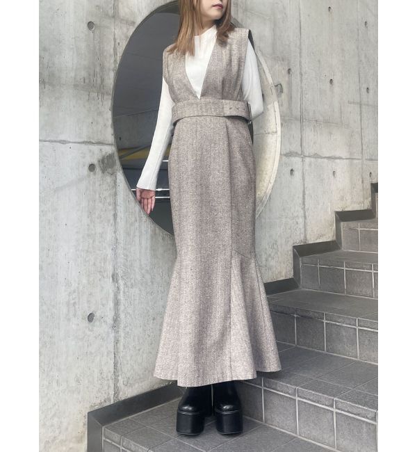 MURUA「サイドベルトジャンパースカート」|ジャンパースカート|ブラウン