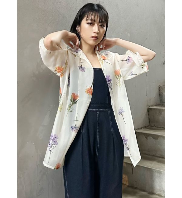 MURUA「フラワーシアーオープンカラーシャツ【WEB限定】」|シャツ・ブラウス|