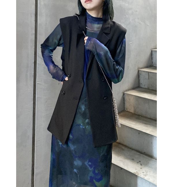 MURUA「ニュアンスパターンシアーワンピース」|ワンピース|