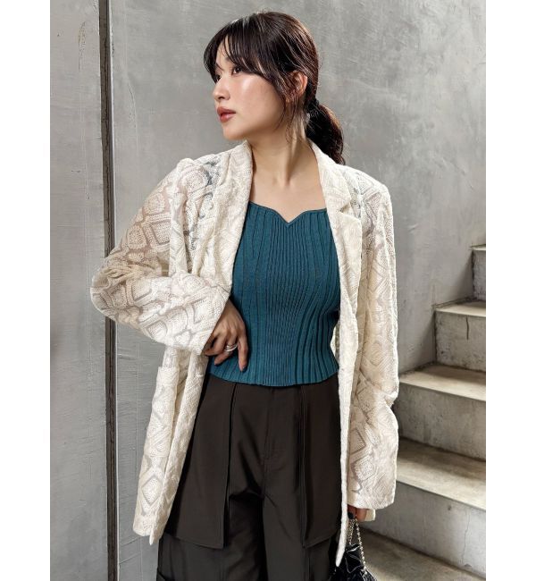 MURUA「レースシアージャケット【セットアップ着用可】【WEB限定】」|テーラードジャケット|