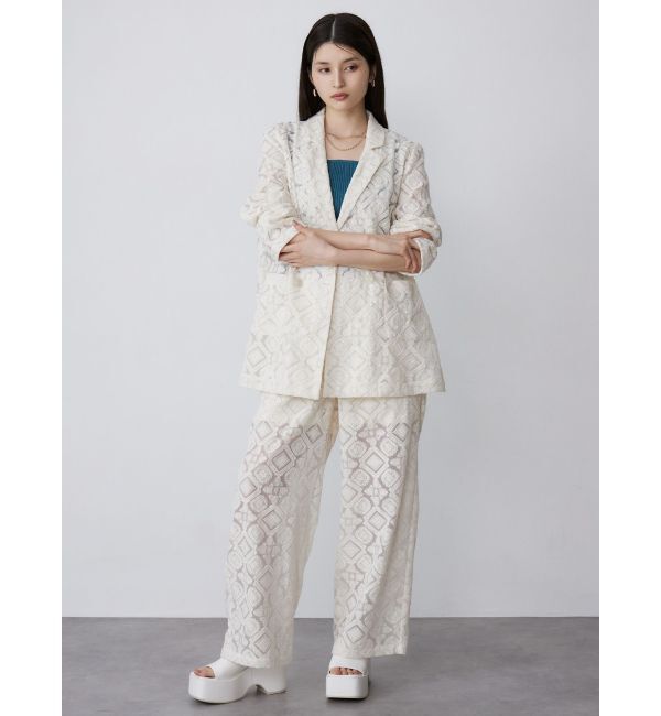 MURUA「レースシアージャケット【セットアップ着用可】【WEB限定】」|テーラードジャケット|