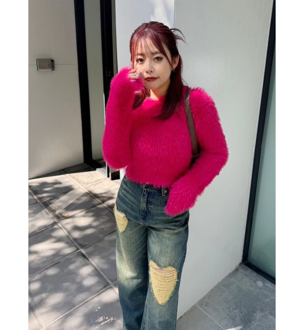 EVRIS「フェザーヤーンコンパクトニットトップス」|ニット・セーター|