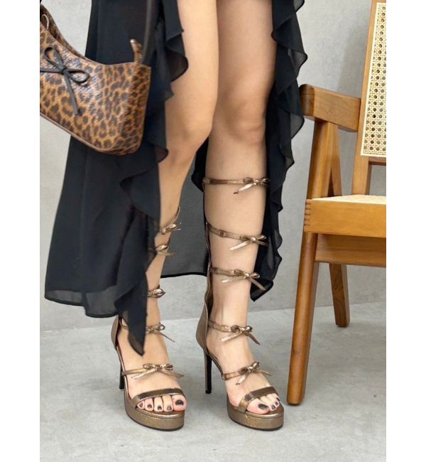 EVRIS「リボンストラップロングヒールサンダル」|サンダル|