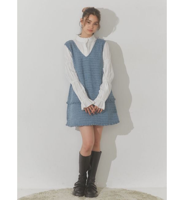 merry jenny「ツイードミニジャンスカ」|ジャンパースカート|