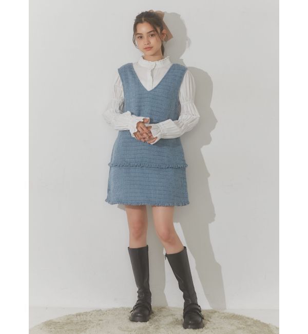 merry jenny「ツイードミニジャンスカ」|ジャンパースカート|