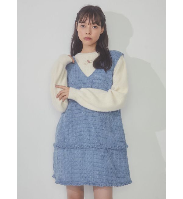 merry jenny「ツイードミニジャンスカ」|ジャンパースカート|