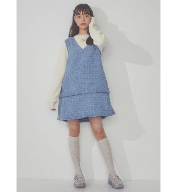 merry jenny「ツイードミニジャンスカ」|ジャンパースカート|