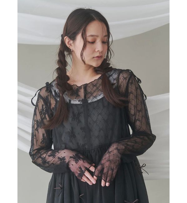 merry jenny「シアーレースコンビtops」|Tシャツ・カットソー|