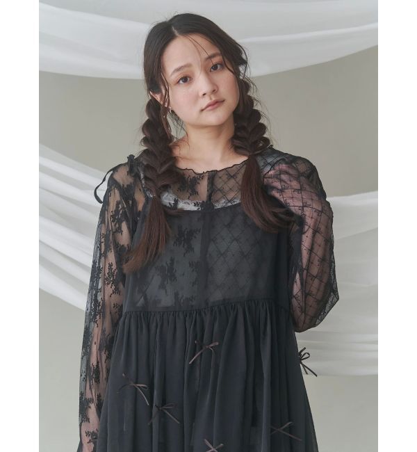 merry jenny「シアーレースコンビtops」|Tシャツ・カットソー|