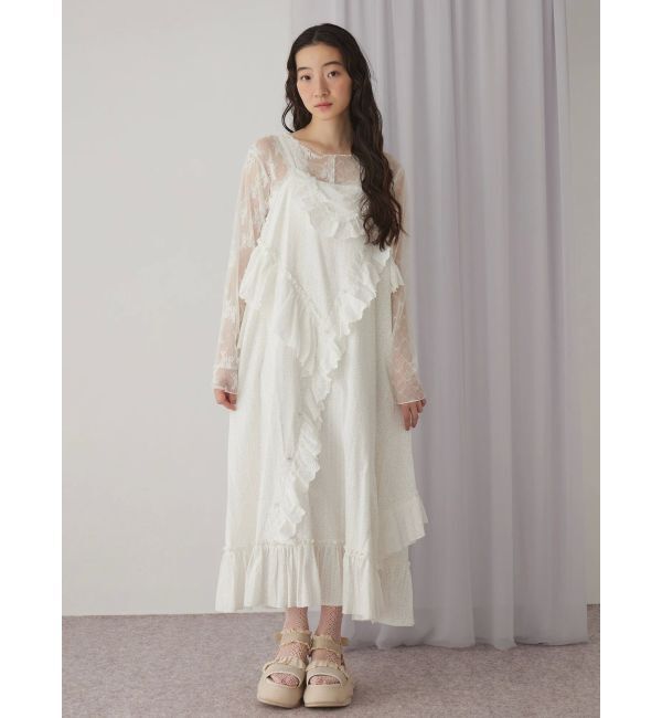 merry jenny「シアーレースコンビtops」|Tシャツ・カットソー|