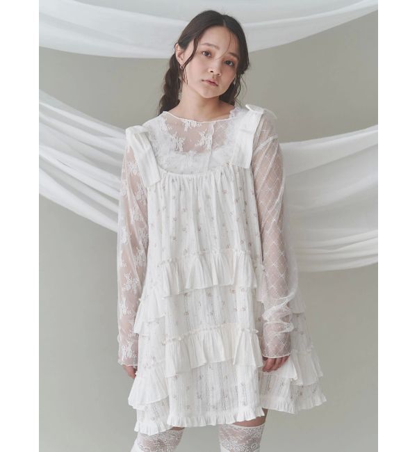 merry jenny「シアーレースコンビtops」|Tシャツ・カットソー|