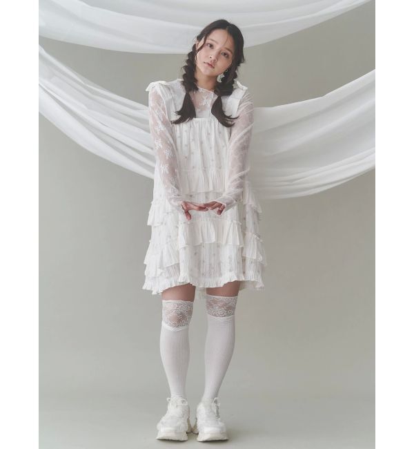 merry jenny「シアーレースコンビtops」|Tシャツ・カットソー|