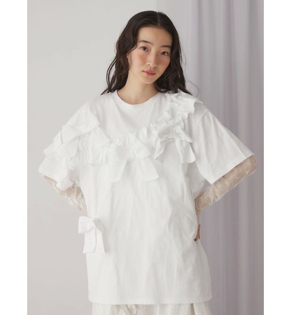 merry jenny「シアーレースコンビtops」|Tシャツ・カットソー|