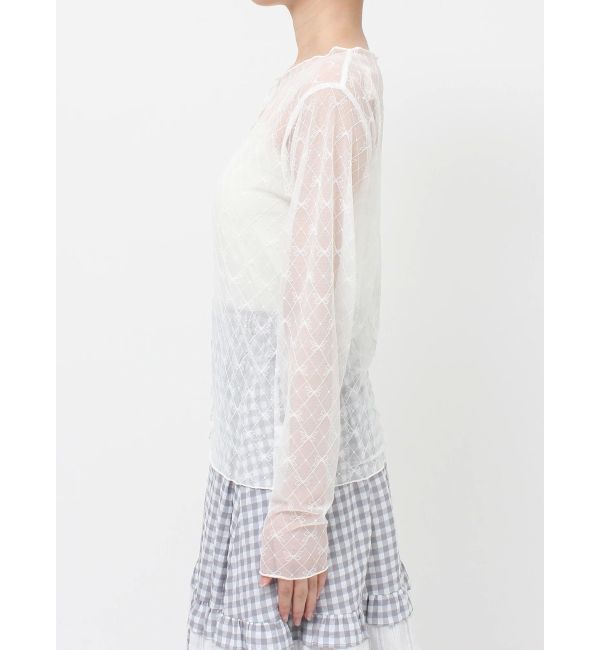 merry jenny「シアーレースコンビtops」|Tシャツ・カットソー|