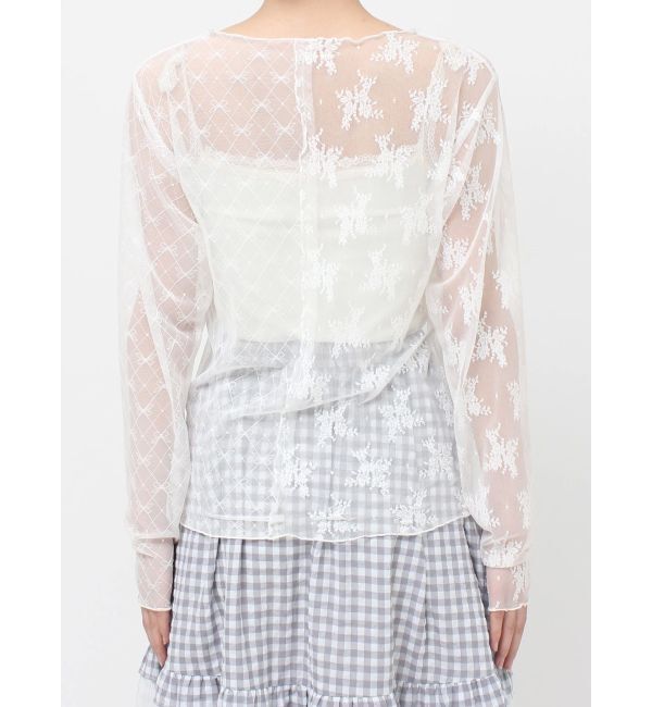 merry jenny「シアーレースコンビtops」|Tシャツ・カットソー|