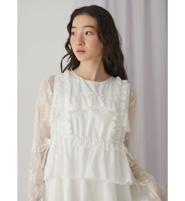 merry jenny「シアーレースコンビtops」|Tシャツ・カットソー|