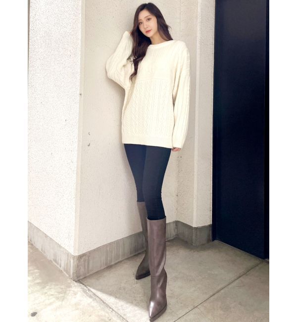 GYDA「BODACIOUS ケーブルニットトップス」|ニット・セーター|