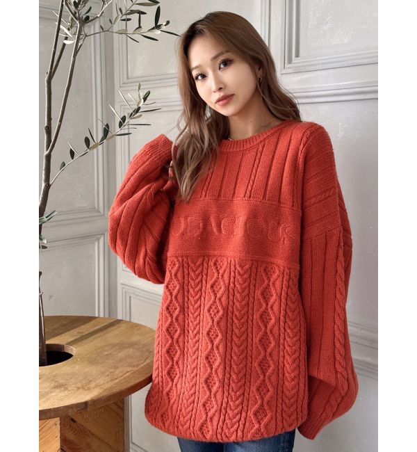 GYDA「BODACIOUS ケーブルニットトップス」|ニット・セーター|