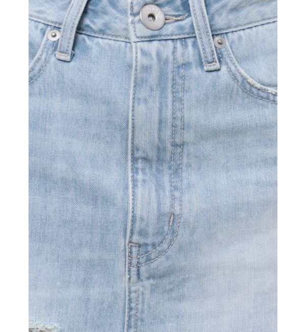 GYDA「ハイウエストレイヤードリメイクロングデニムスカートライクショートパンツ」|スカート|