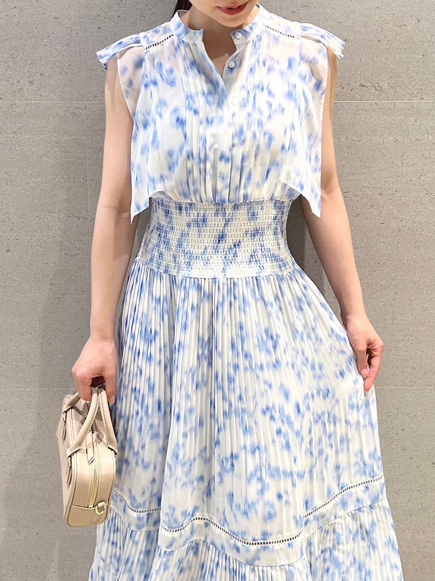 SNIDEL「Sustainableヘアラインフラワープリントワンピース」|ワンピース|