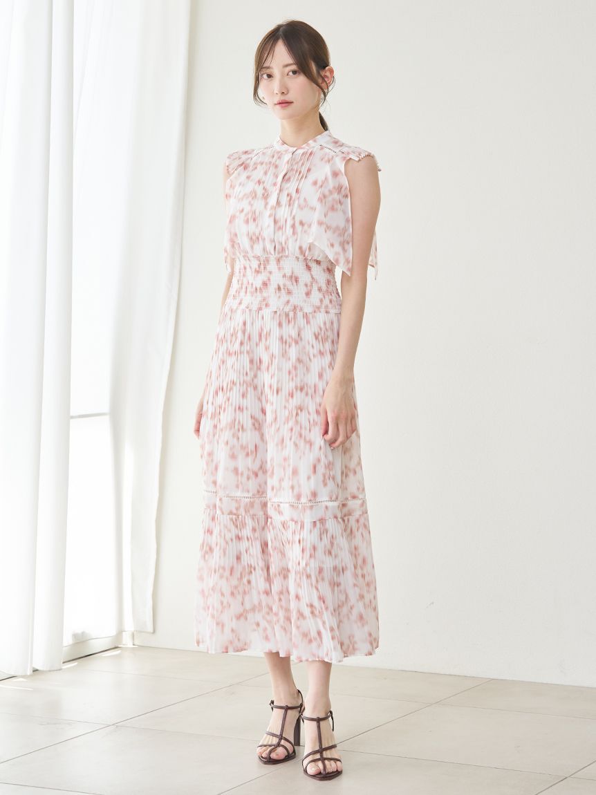 SNIDEL「Sustainableヘアラインフラワープリントワンピース」|ワンピース|