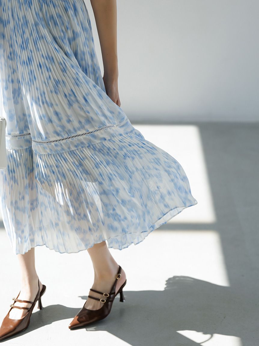 SNIDEL「Sustainableヘアラインフラワープリントワンピース」|ワンピース|