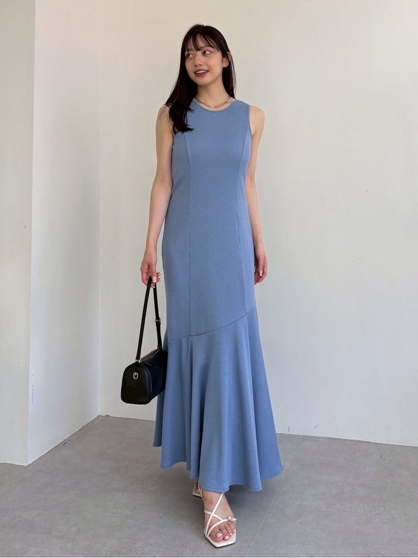 FRAY I.D「アシメヘムカットリブタンクワンピース／ウォッシャブル」|ワンピース|