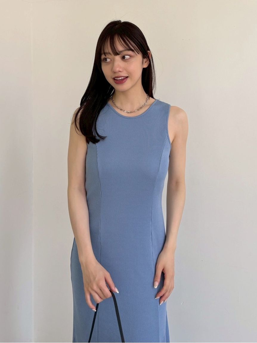 FRAY I.D「アシメヘムカットリブタンクワンピース／ウォッシャブル」|ワンピース|