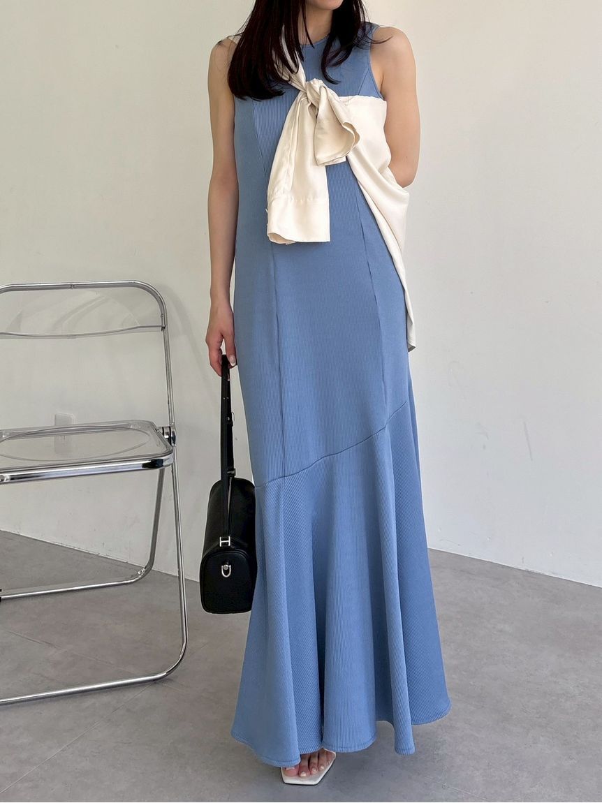 FRAY I.D「アシメヘムカットリブタンクワンピース／ウォッシャブル」|ワンピース|