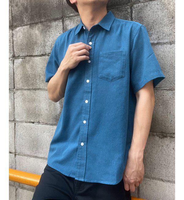ikka「パナマレギュラーカラーシャツ」|シャツ・ブラウス|ブルー