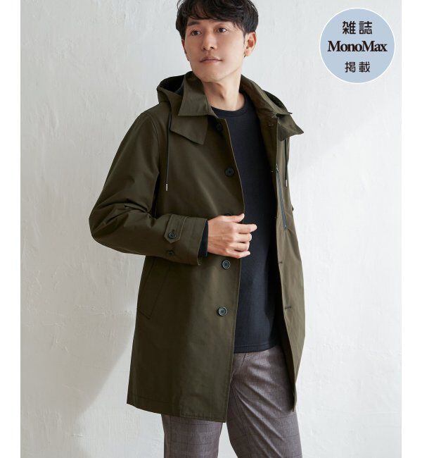 IKKA LOUNGE「撥水フードステンカラーコート」|その他|オリーブ