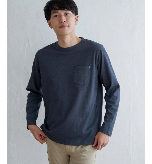 ikka「ライトダンボールダブルフェイスロンT」|Tシャツ・カットソー|