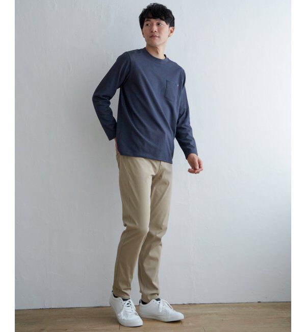 ikka「ライトダンボールダブルフェイスロンT」|Tシャツ・カットソー|