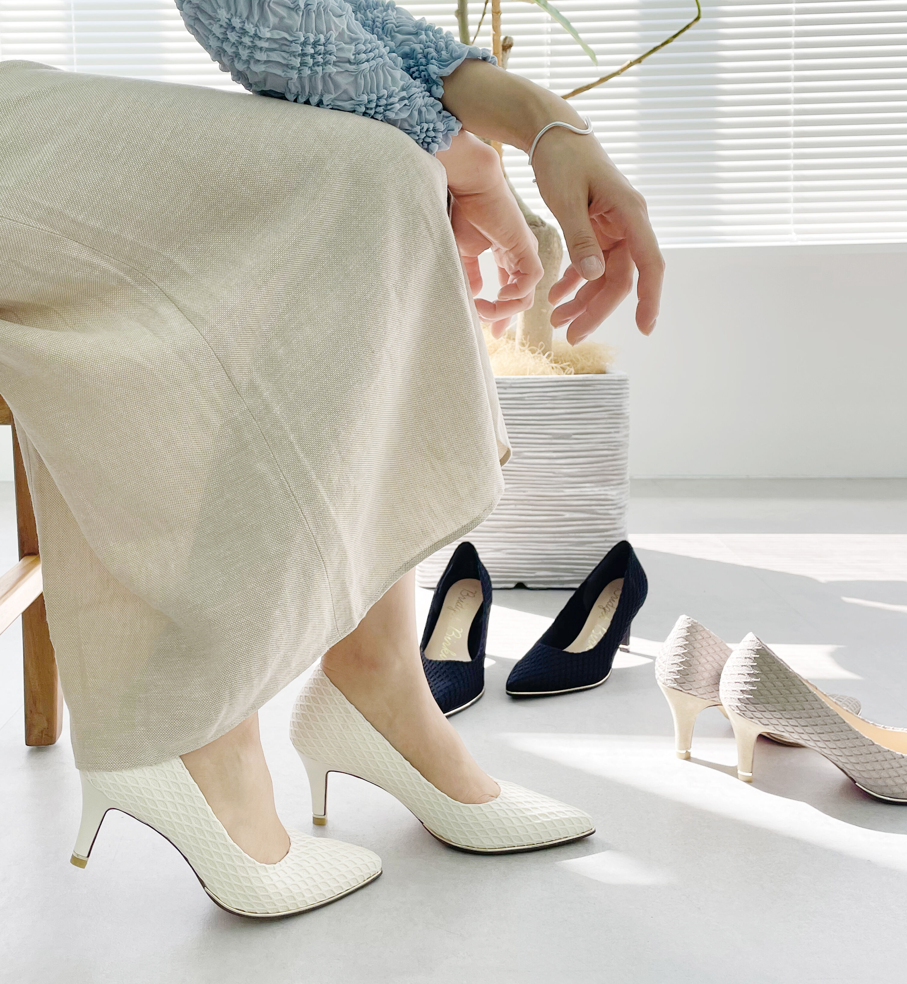 Bridget Birkin「【Bridget Birkin】メッシュ生地7㎝ヒールパンプス」|パンプス|IVZ