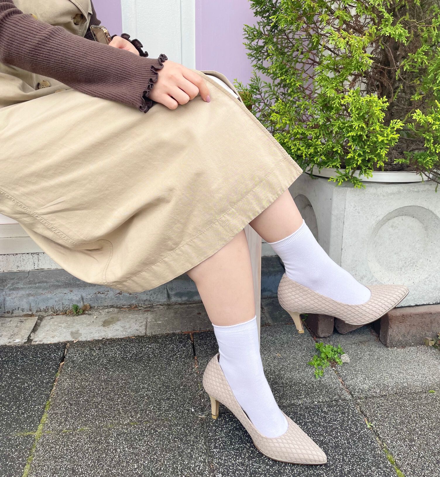 Bridget Birkin「【Bridget Birkin】メッシュ生地7㎝ヒールパンプス」|パンプス|