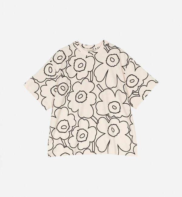 Marimekko「Nopeus Pieni Piirto Unikko 2 Tシャツ」|シャツ・ブラウス|ﾌﾞﾗｯｸ&times;ｵﾌﾎﾜｲﾄ