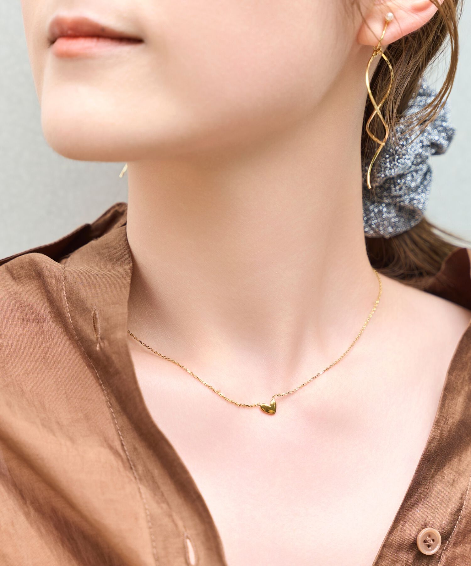 Phoebe「【金属アレルギー対応】スリークハートネックレス　ゴールド/サージカルステンレス」|ネックレス|