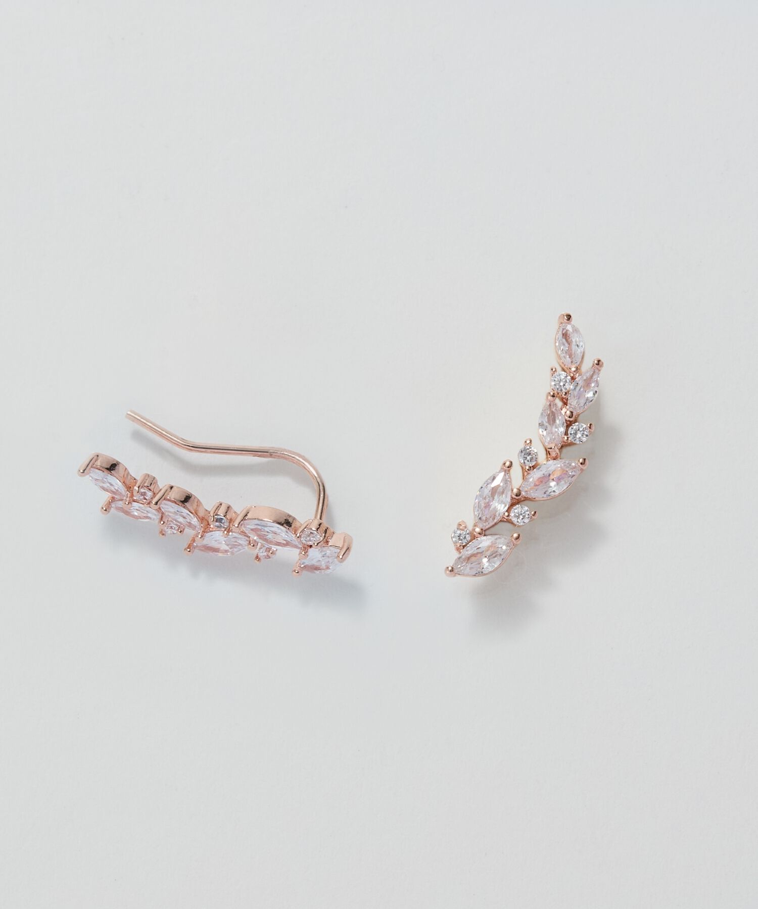 Phoebe「リーフグレースビジューピアス&イヤリング　ローズゴールド」|ピアス|