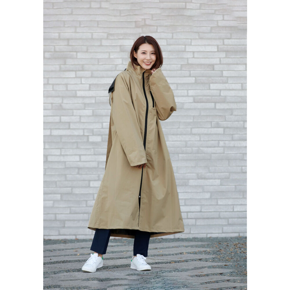 BACKYARD FAMILY「レインコート 自転車 レディース 通販 自転車用 前開き サイクルレインコート レインウェア」|その他|ベージュ1