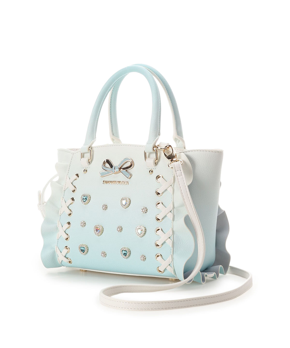 Samantha Vega「レースアップハートビジューグラデーションフラッター（ミニ）」|ハンドバッグ|