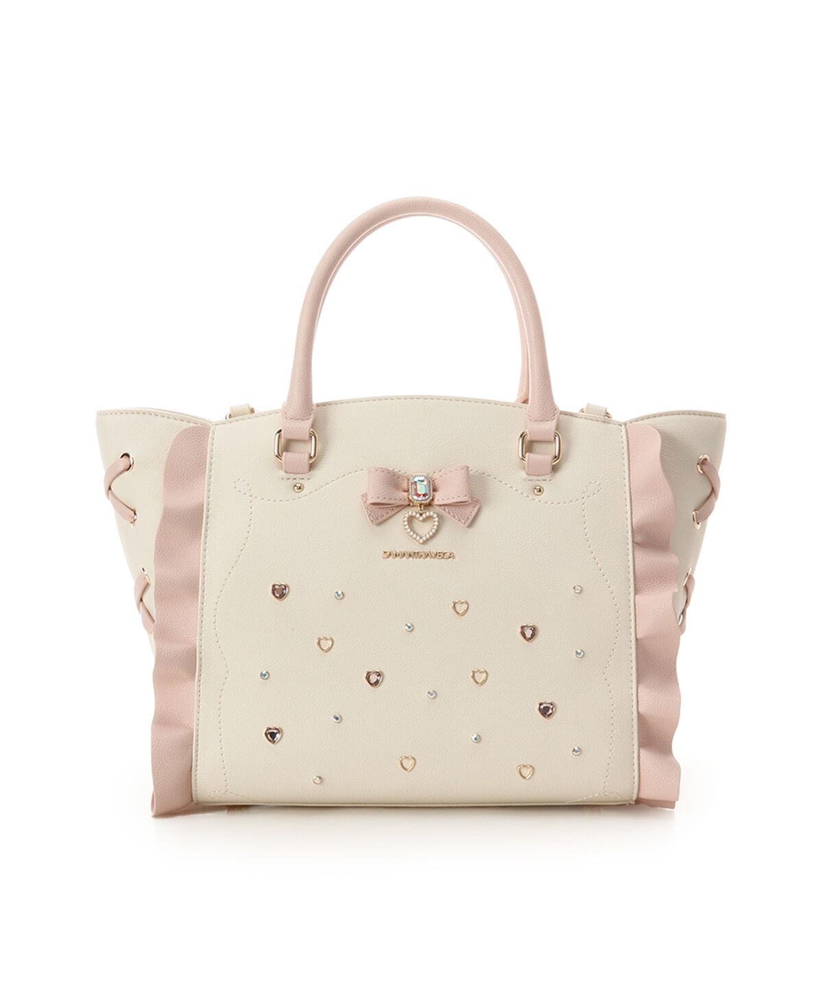 Samantha Vega「リボンジュエリーフラッター（小）」|ハンドバッグ|ピンク