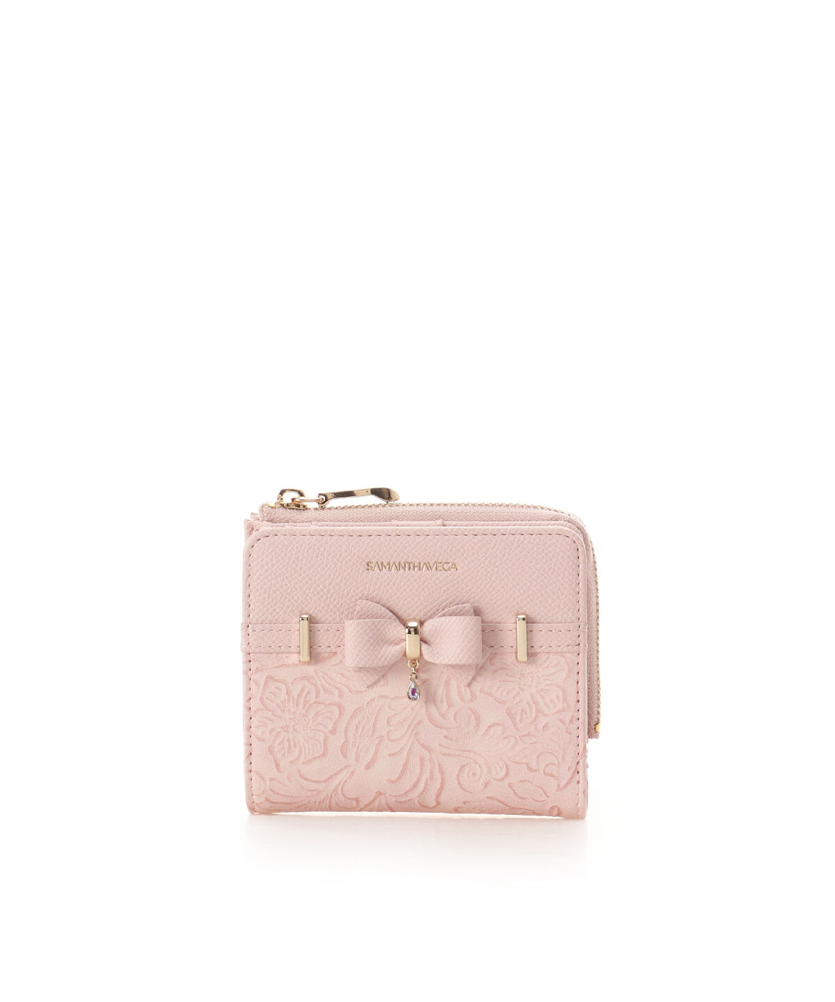 Samantha Vega「フローラルアクセントリボン折財布」|財布|ピンク